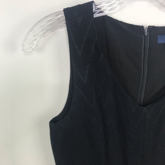 Kaari Blue Solid Black Scoop Neck Patterned Dress With Pockets Size 4 - Picture 3 of 8